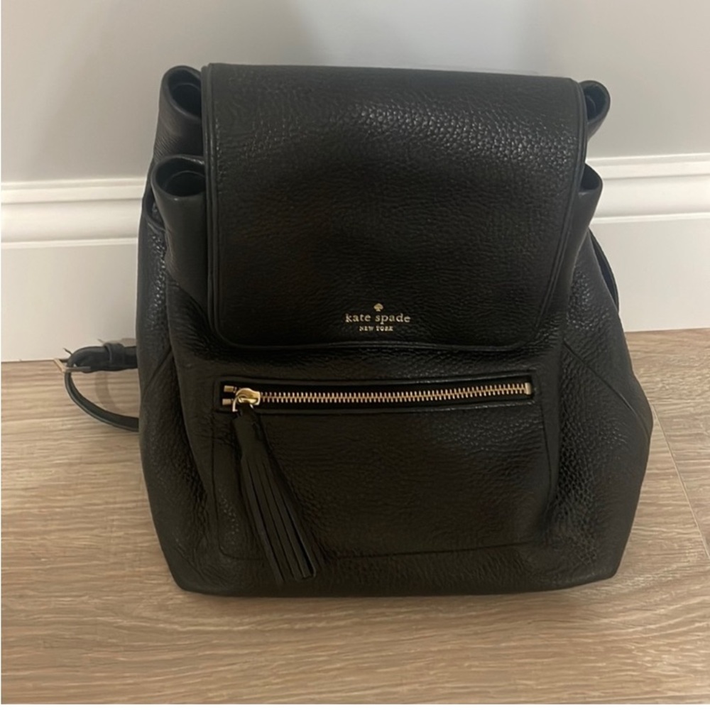 Kate Spade Black Leather Backpack
